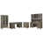 4 Pieces:Desk, Filing Cabinet, Bookcase, Credenza
