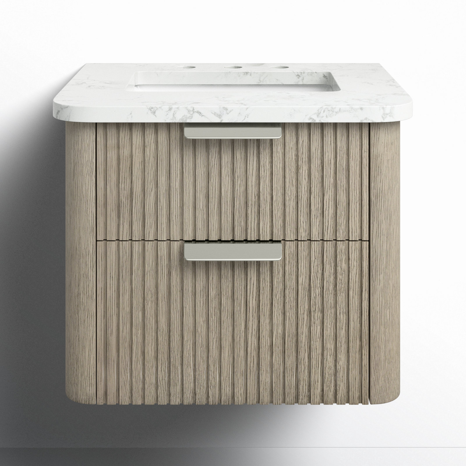 Liljan 24" Oak Single Bathroom Vanity, Vintage Gray/Brushed Nickel