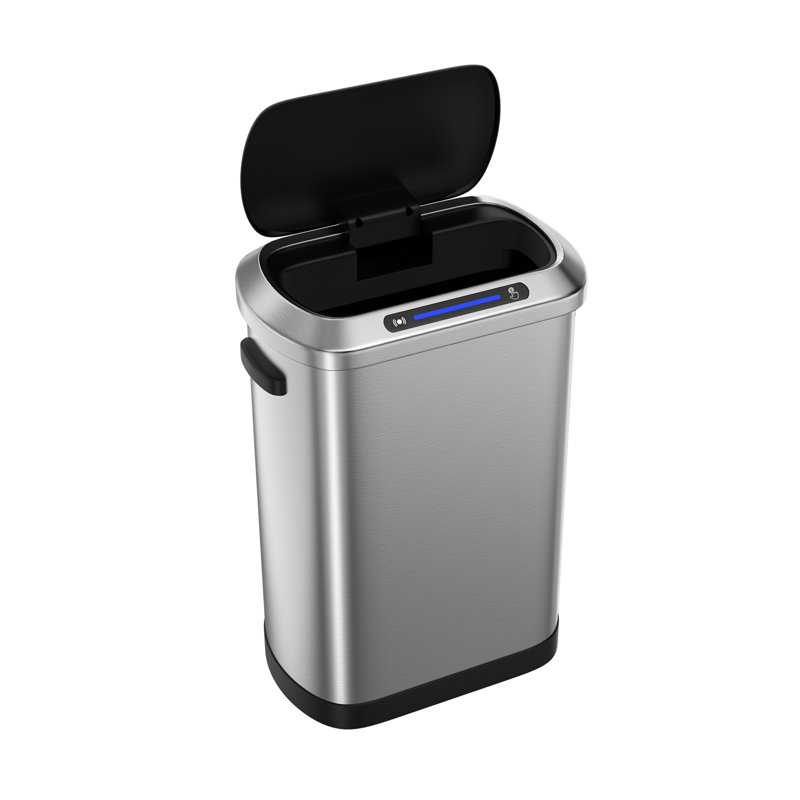 Poubelles automatiques 50L intelligentes - Capteur intelligent complet, Noir / argenté