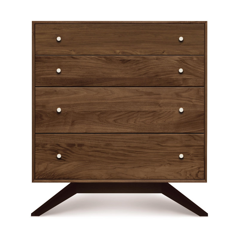 Astrid 4 Drawer Chest, Walnut/Dark Chocolate