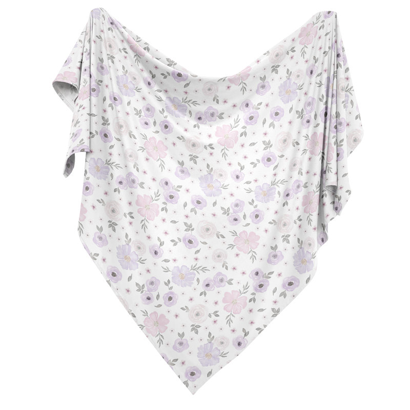 Aquarelle emmaillotée florale, Lavande / Gris