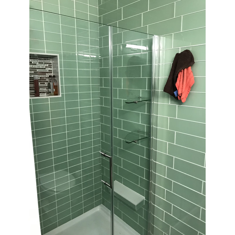 Xenon Glass Mosaic Tile Polished Finish Waterproof for Backsplashes and Shower Walls - 1 Sq Ft., Surf