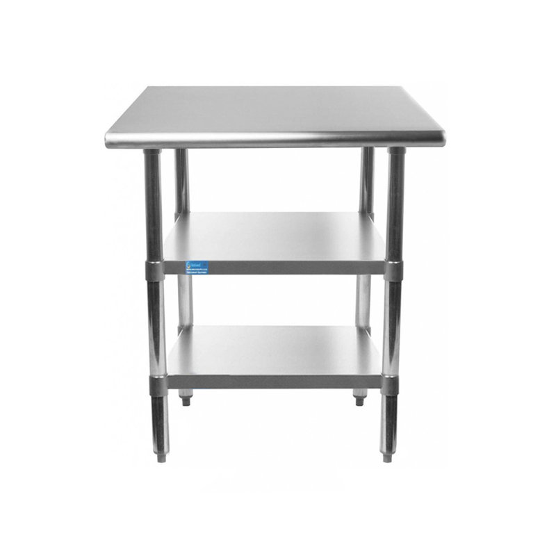 15" Stainless Steel Work Table with Galvanized Shelves