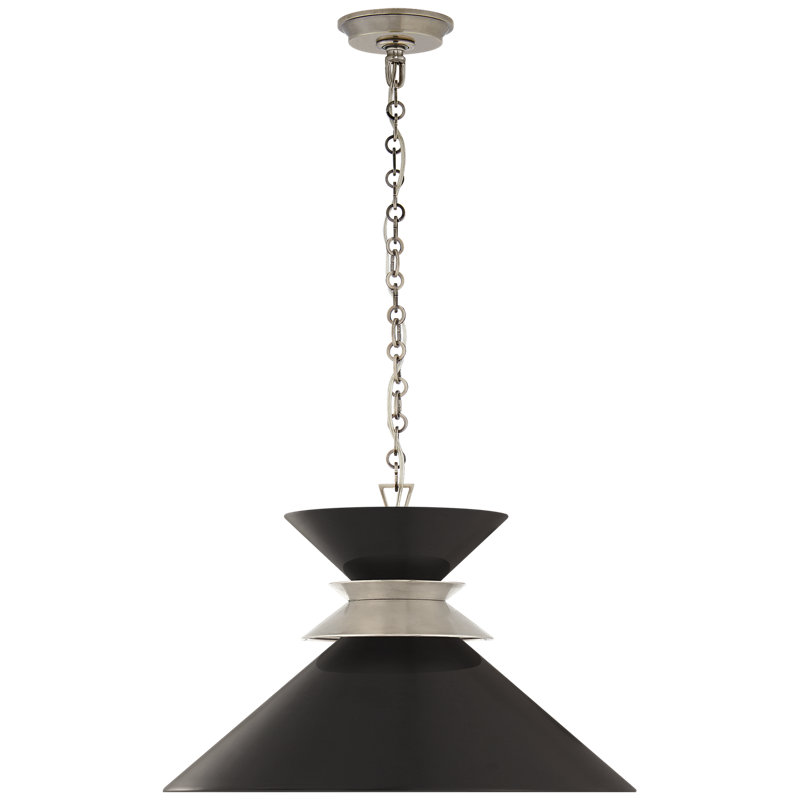 Chapman & Myers Alborg Large Stacked Pendant, Matte Black, Antique Nickel