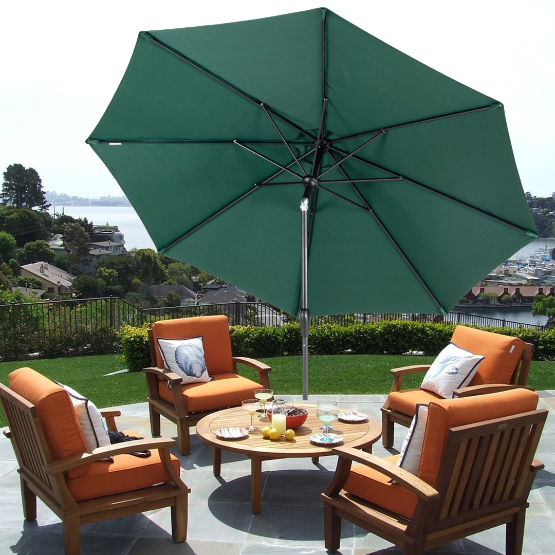 Rumia 108'' Auto Tilt Market Umbrella with Crank Lift Ebern Designs Fabric 