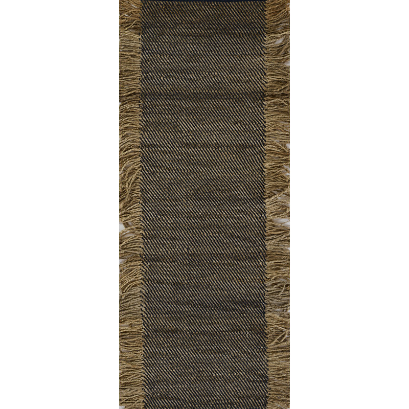 Tapis bleu en fibres naturelles Momeni Clara 10 po x 14 po, Tapis de couloir 2 pi 3 po x 8 pi