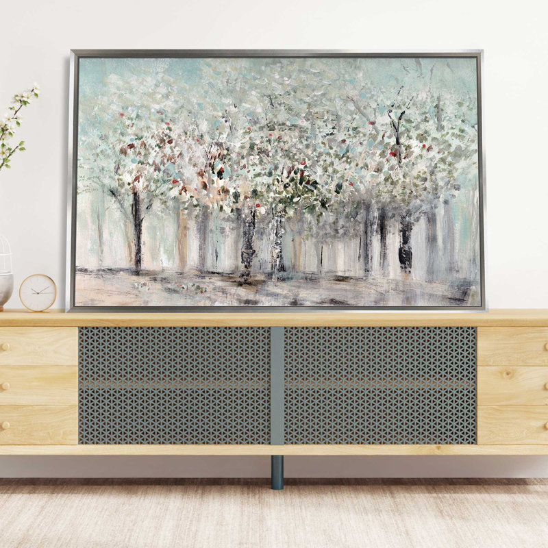 " Morning's Soft Light " Acrylic Painting, 43.5" W x 27.5" H, Silver Framed