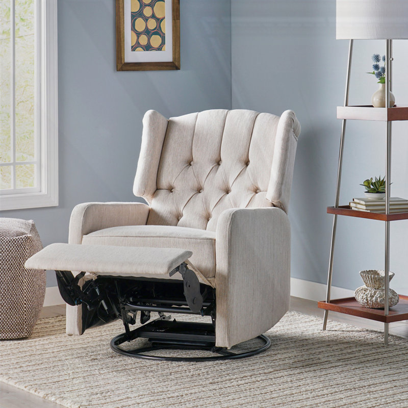 Fauteuil inclinable manuel avec pivot à 360 degrés, Beige