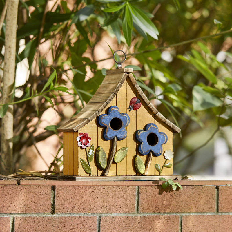 Athena 11 in x 11 in x 5 in Birdhouse, Yellow