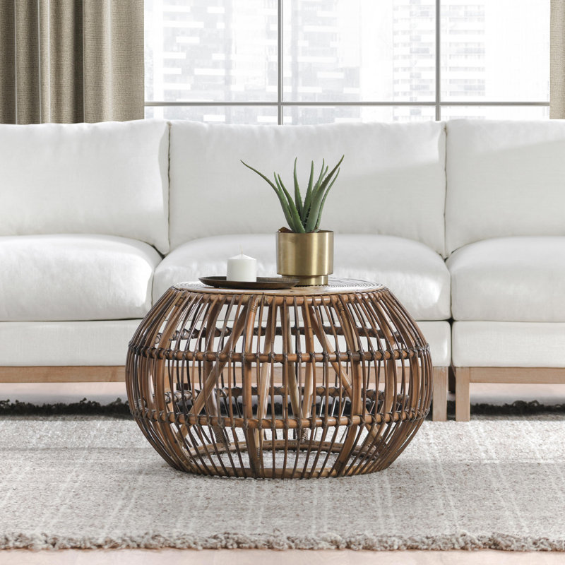 Table basse ronde grise délavée | Idée de cadeau