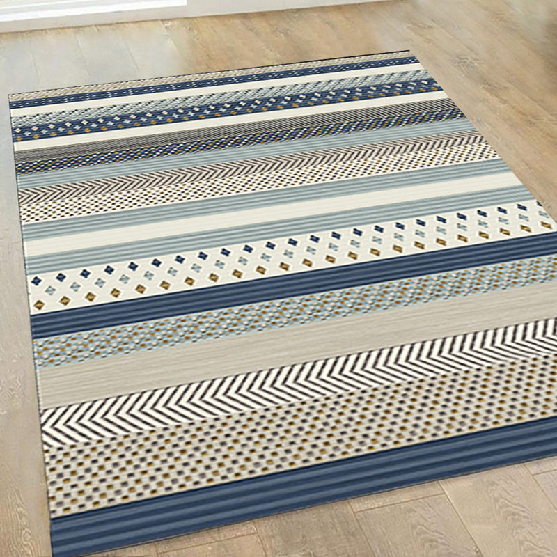 Tapis rayé noir / gris Olveston, Rectangle 2 pi x 2 pi 11 po