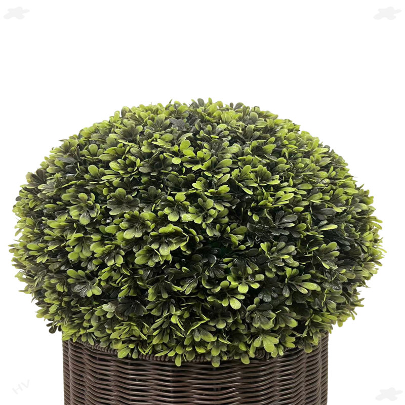 Boule topiaires en pots artificiels inclus, Vert foncé