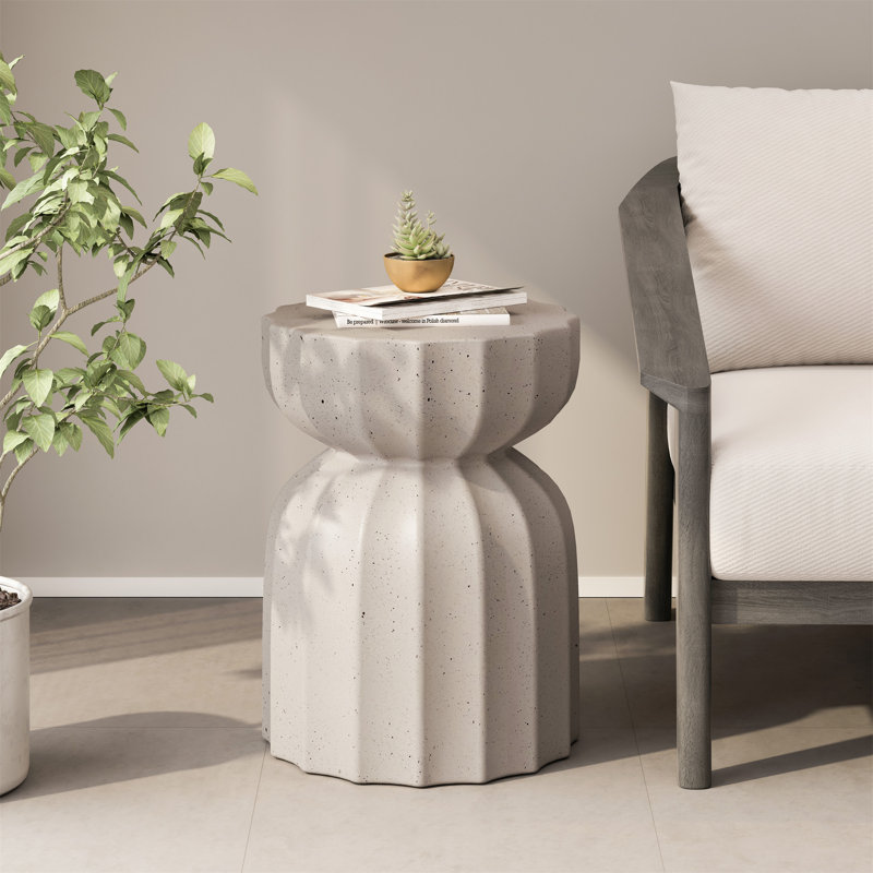 Ensemble de table basse et de table d'appoint 13 "modernes et imperméables pour l'intérieur et l'extérieur, Blanc