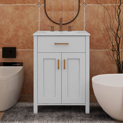24 Inch Laundry Sink With Integrated Cabinet