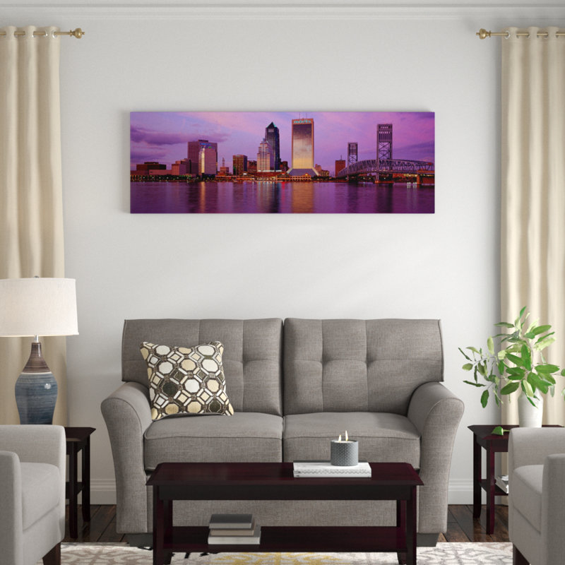 « jacksonville floride », reproduction de photo sur toile, H 20 po x l 60 po x P 1,5 po, Cadre noir