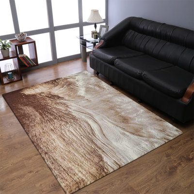 Sonique Machine Made Heatset Polyproplyene Area Rugs - Rectangle, Beige Colour, Abstract Modern Design, Low Pile Machine Made Area Rugs for Living Room, Bed Room