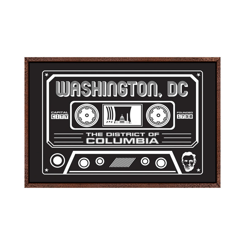 Washington DC Cassette, Dark Background by Benton Park Prints - Print on Canvas, 101.6 cm H x 66.04 cm W