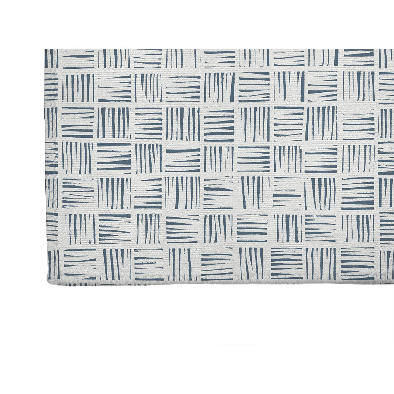Tapis de cuisine anti-dérapant Lash, Bleu, Rectangulaire 3 pi x 5 pi