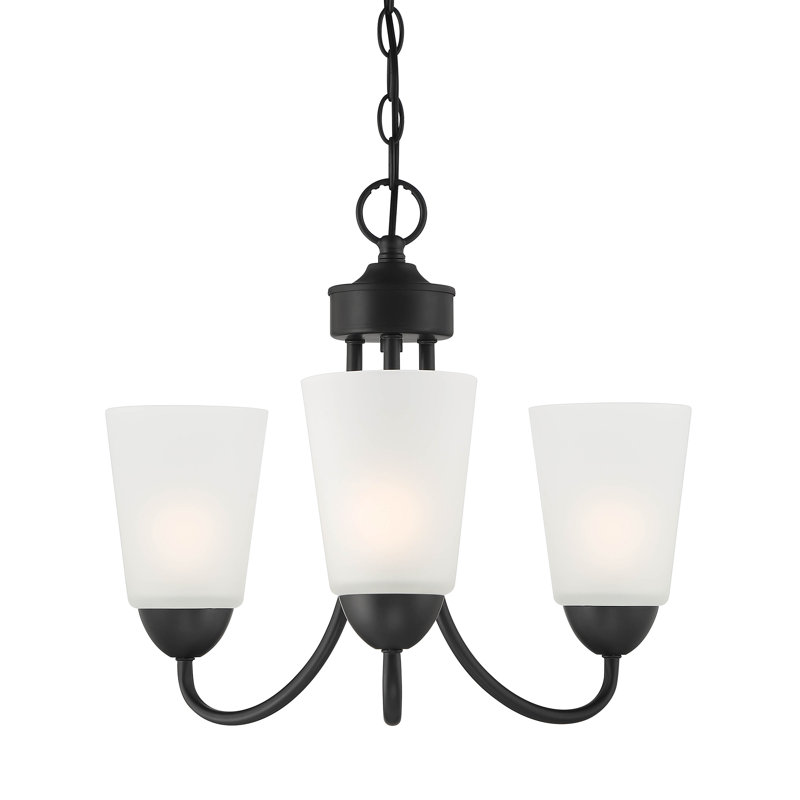 Jenafer 3 - Light Dimmable Classic / Traditional Chandelier, Matte Black