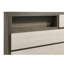 King Bookcase Bed, Grey Oak Finish, Contemporary Design For Bedroom Space Utilization Bed With Headboard, Modern Interior Setup