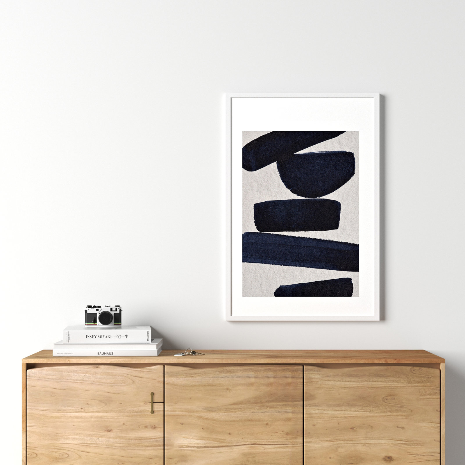 Japandi 5 by Simon West, White, 34.6" H x 23.4" W x 0.88" D