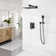 Eviva Edge Shower System With Slide Bar Hand-Shower And Thermostatic Valve