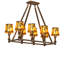 38" Long Balsam Pine 8 Light Oblong Chandelier