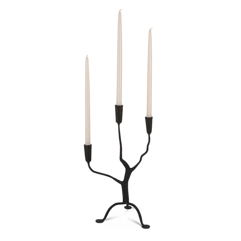Bougeoir en fer, 3 bras