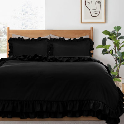 Amiela Microfiber Solid Colour Duvet Cover Set with Pillowcases