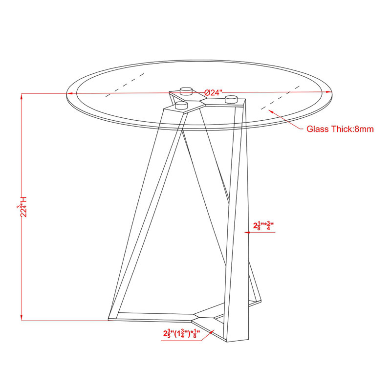 Arjola Glass Top End Table