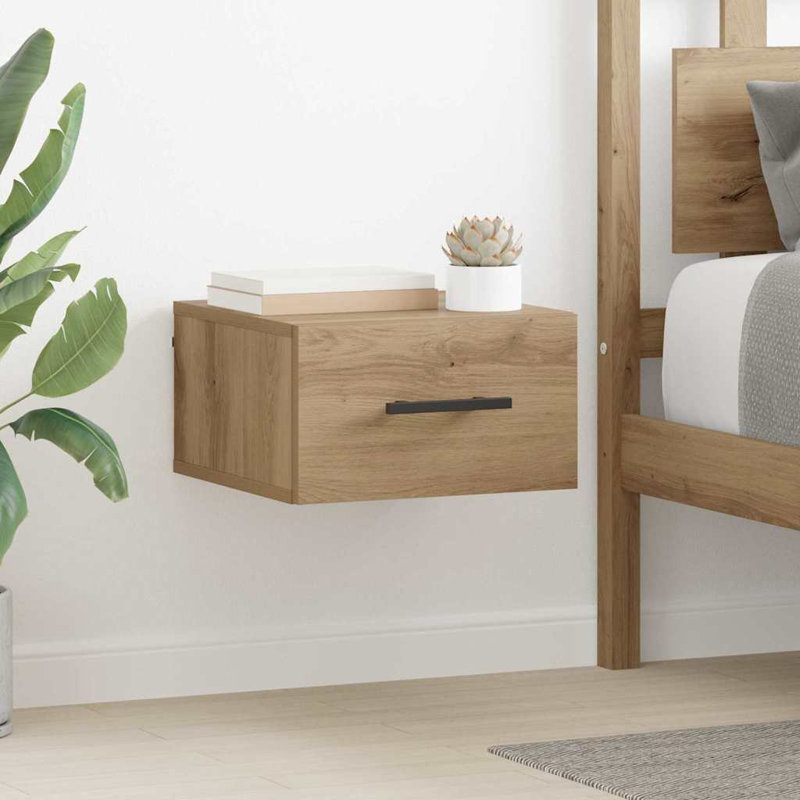 35.00cm W Manufactured Wood Bedside Table, Artisan Oak