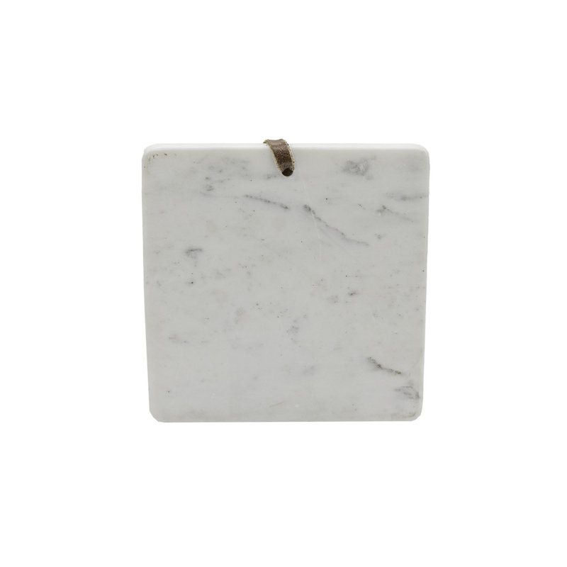 Petite planche de service en marbre, agate et cuir Foreside Home & Garden
