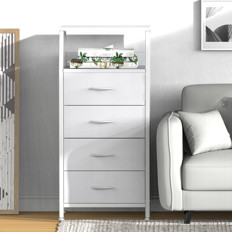 Commode 4 tiroirs Telia, Blanc