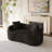 2-seater Curved Compressed Sofa, Upholstered Boneless Loveseat-1517070264