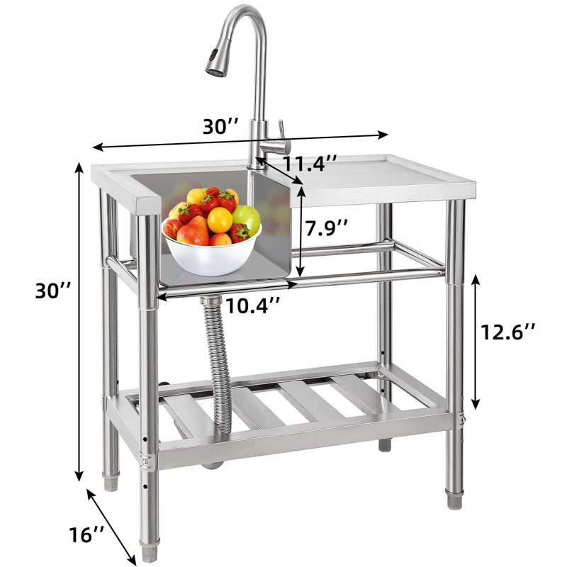 Lavabo autoportant commercial avec robinet