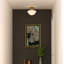 Luminaire semi-encastré à col de cygne traditionnel à 1 lumière de 12 po de large Eastgate, abat-jour en verre opale givré blanc, compatible DEL, pour plafonds bas, chambre à coucher, couloir, cuisine-875903778-913073599