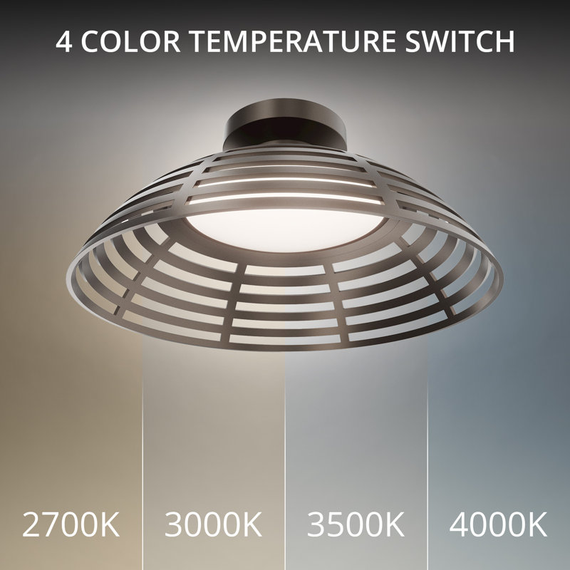 Corlander Indoor/Outdoor Dimmable LED Semi-Flush Mount With Built In Color Temperature Switch from 2700K/3000K/3500K/4000K