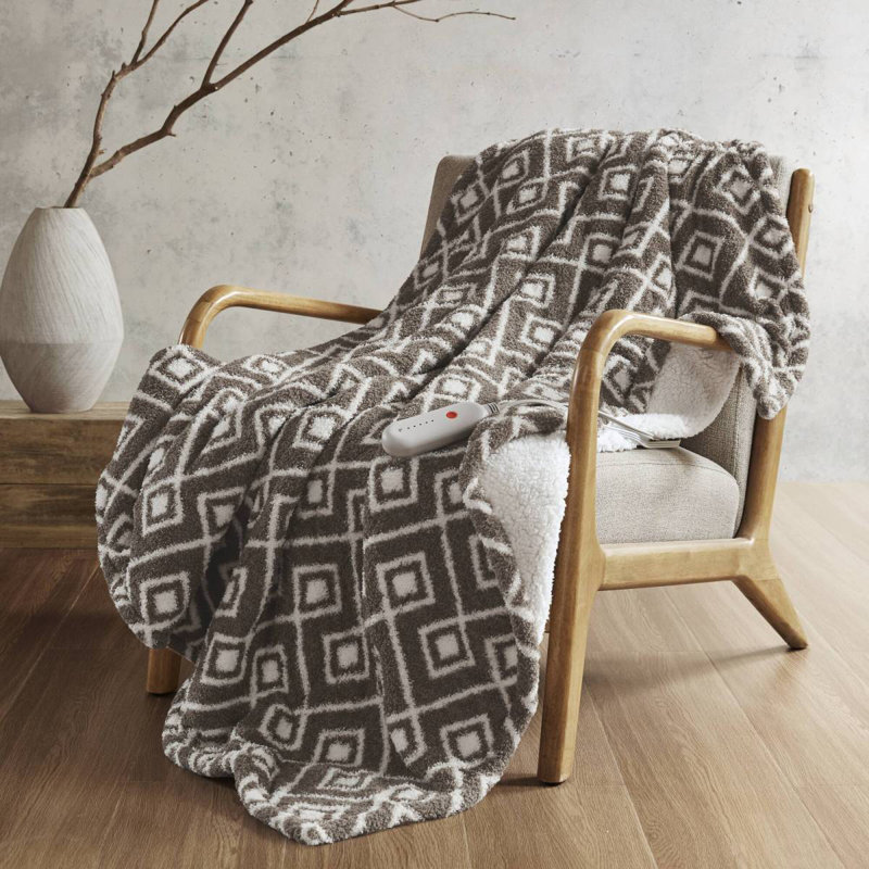 1 PCS 50X60" Dream Soft Heated Throw, Brown