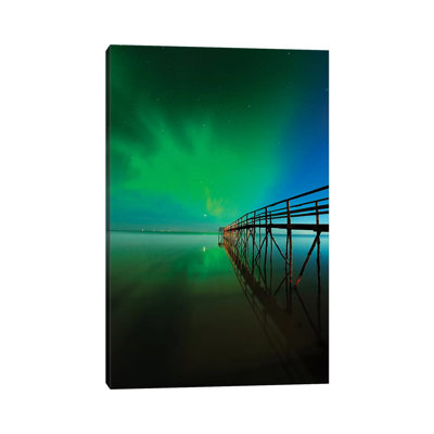 Canada, Manitoba, Winnipeg Northern Lights Reflected In Lake Winnipeg by Jaynes Gallery - Wrapped Canvas Print