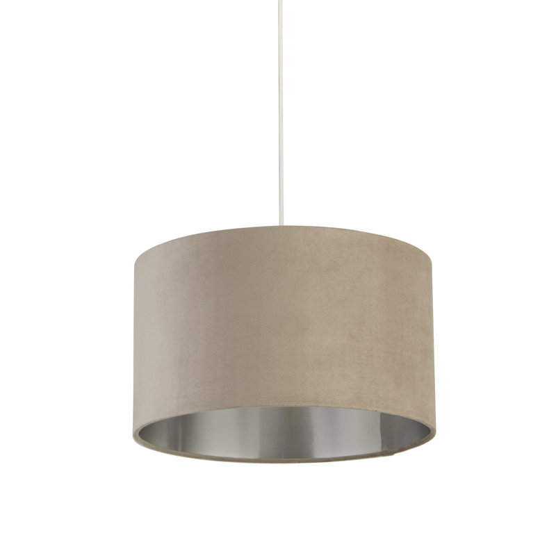 Velvet Drum Accent, 22cm H x 38cm W x 38cm D, Taupe