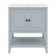 Lavabo de meuble-lavabo moderne en céramique 30 po avec tablette ouverte et tablette de porte