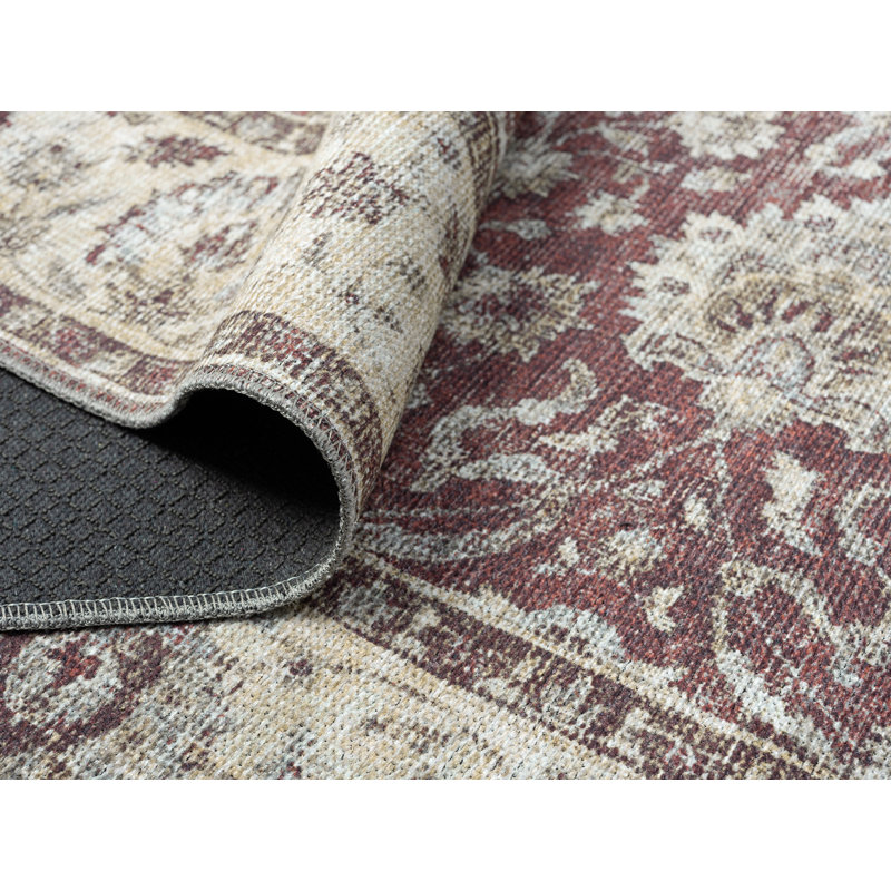 Remington Washable Red Area Rug, Rectangle 2' x 3'
