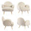 Upholstered Teddy Boucle Barrel Chair-2104892856-2104892859