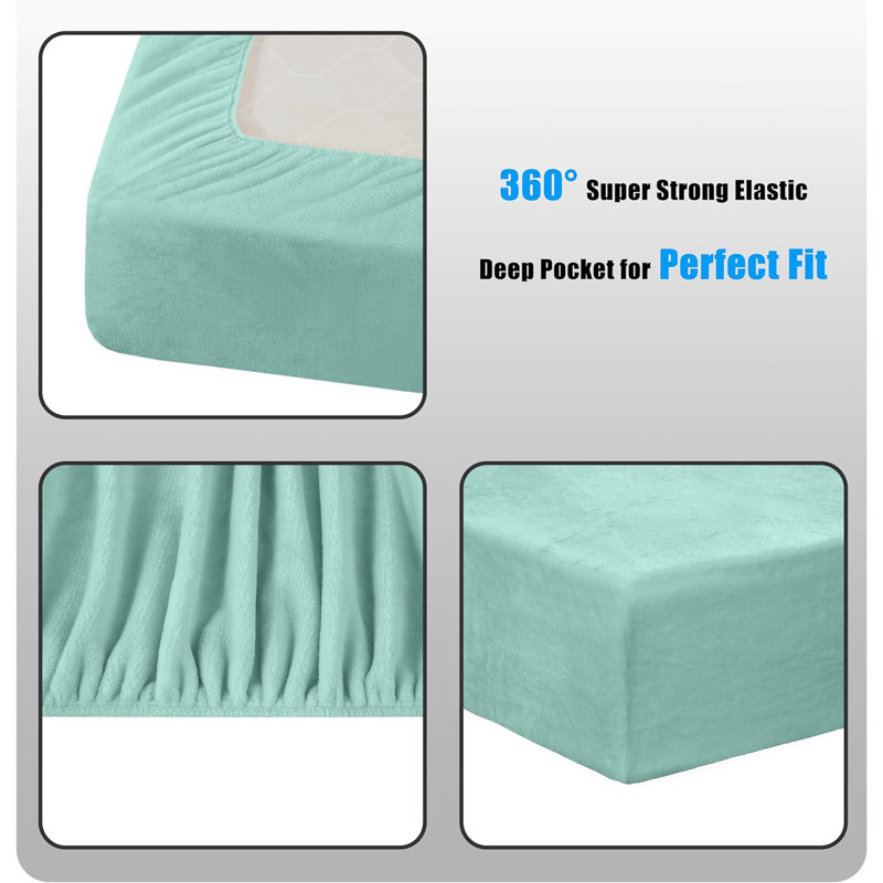 King Aqua Microplush Fleece Deep Pocket Sheet Set