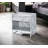 White Printed Faux Marble & Chrome Finish Accent Table