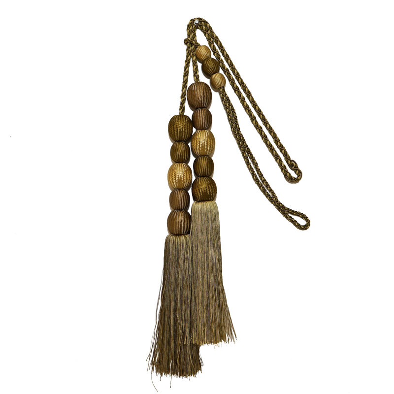 30% Polyester/ 30% Rayon / 40% Wood Curtain Tieback, Doris