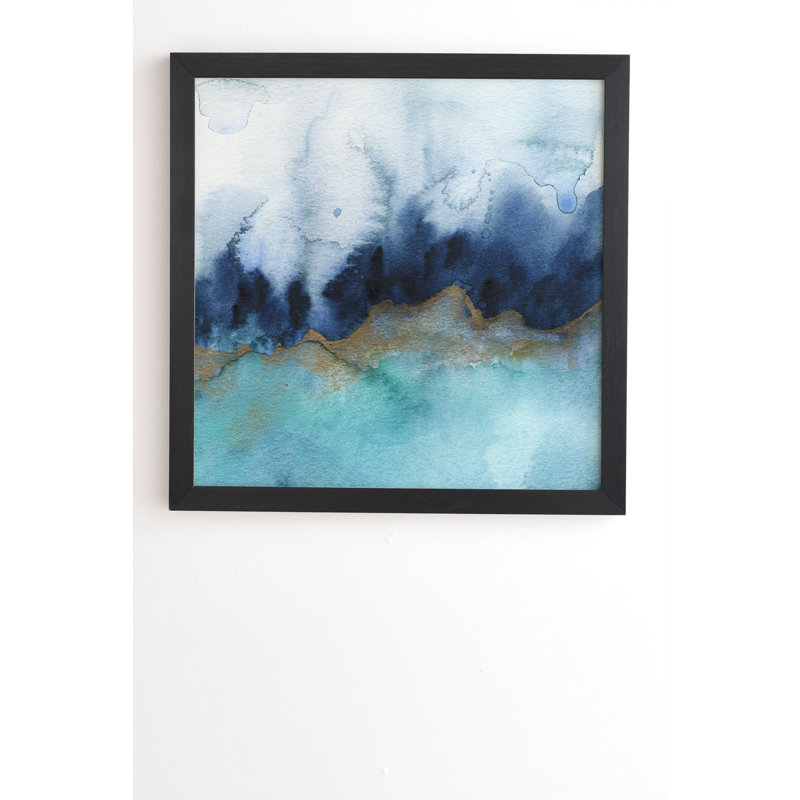 « mystic abstract aquarelle », reproduction, H 20 po x l 20 po x P 2 po, Armature en bambou, Pas de tapis