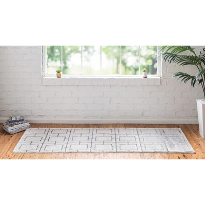 Tapis contemporain blanc cassé Corando