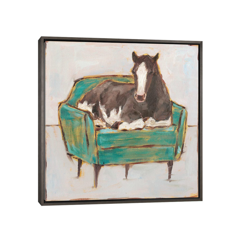 «Creature Comforts I» par Ethan Harper - reproduction d'art, Pas de tapis, Toile avec cadre gris