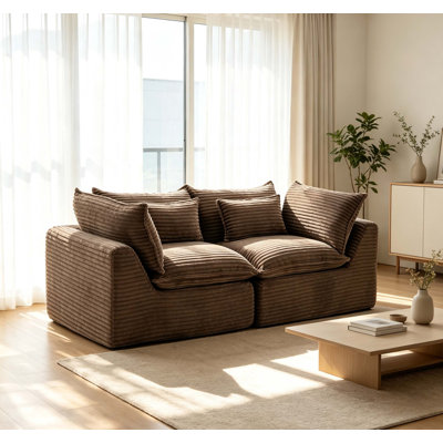 Canapé d'angle modulaire Cloud Couch avec assise profonde et revêtement en velours côtelé